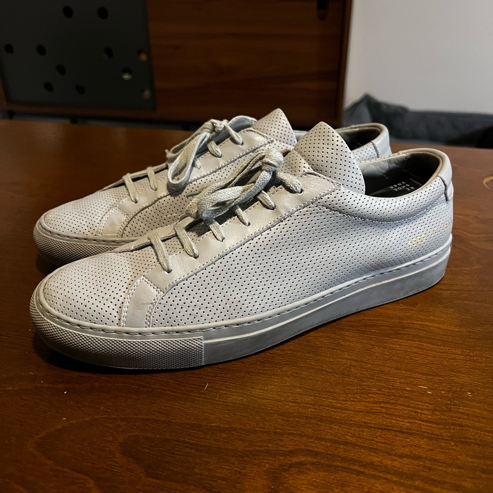 Common Projects Achilles in Perforated Grey Leather, EXCELLENT Condition!